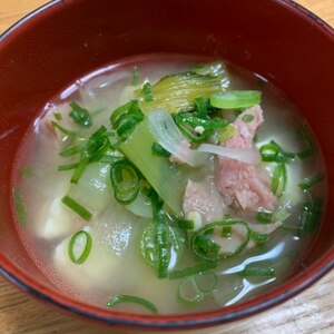 沖縄風スパム味噌汁
